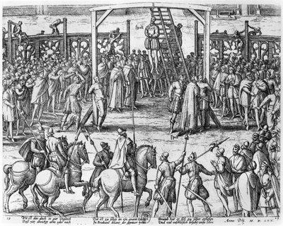 Sceny powieszenia we Flandrii, 1570 autorstwa Franz Hogenberg