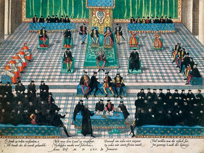 Sesja Stanów Generalnych w Orleanie, styczeń 1561, rycina Franz Hogenberg (1535-1590), Francja autorstwa Franz Hogenberg