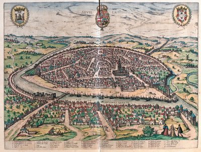 Sevilla, Hiszpania (grawerowanie autorstwa Franz Hogenberg