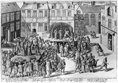 Palik w Brugii za rządów Fernando Alvareza de Toledo (1508-82) księcia Alba autorstwa Franz Hogenberg