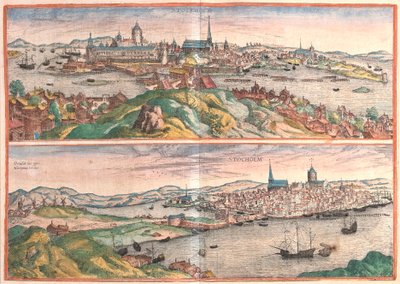 Sztokholm, Szwecja (grawerowanie autorstwa Franz Hogenberg