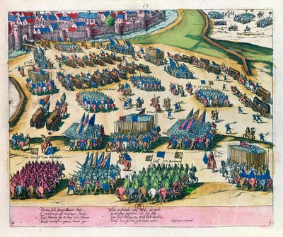 Książę Parmy uwalnia Paryż od oblężenia przez wojska Henryka IV w 1590 r. autorstwa Franz Hogenberg