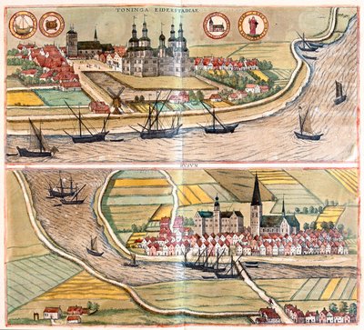 Tonning i Husum, Niemcy (grawerowanie autorstwa Franz Hogenberg
