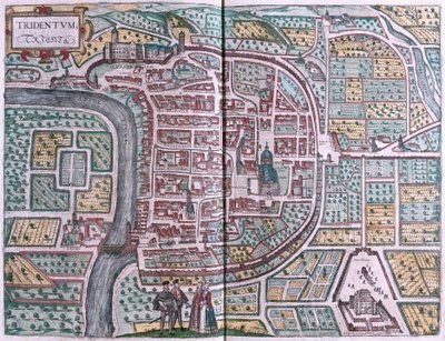Trydent, Włochy (grawerowanie autorstwa Franz Hogenberg