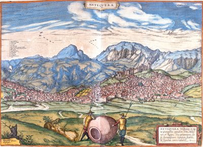 Widok Antequera, Hiszpania (akwaforta) autorstwa Franz Hogenberg
