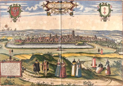 Widok Dantzig (Gedanum) (dzisiejszy Gdańsk), Polska (akwaforta) autorstwa Franz Hogenberg