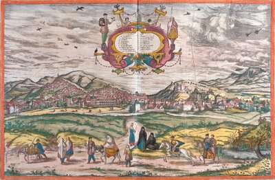 Widok Granady, Hiszpania (akwaforta autorstwa Franz Hogenberg