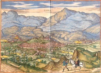 Widok Loja (Loxa), Hiszpania (akwaforta) autorstwa Franz Hogenberg