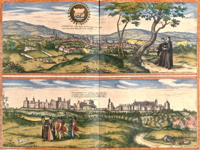 Widoki na Oxford (Oxonium) i Windsor (Vindesorium), Anglia (akwaforta) autorstwa Franz Hogenberg