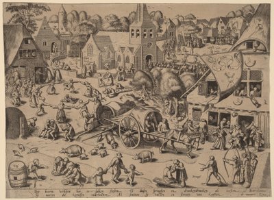 Jarmark Wiejski w Hoboken autorstwa Franz Hogenberg after Pieter Bruegel the Elder