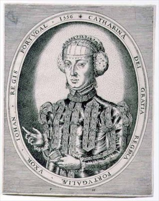 Portret Katarzyny, królowej Portugalii, żony Jana III (1502-57) 1556 (rycina) autorstwa Franz Huys