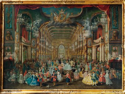 Bal przebierańców w Teatrze Rezydencji w Bonn ... autorstwa Franz Jakob Rousseau
