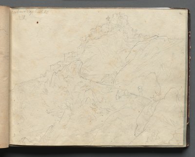 Album z Widokami Rzymu i okolic, Studia krajobrazowe, strona 04a: Cervera. autorstwa Franz Johann Heinrich Nadorp