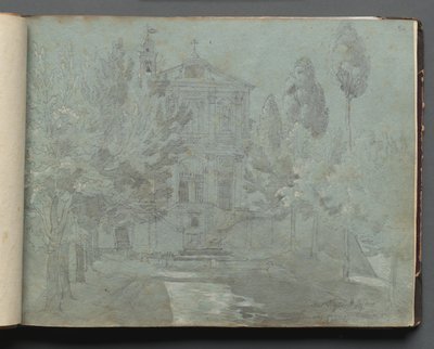 Album z Widokami Rzymu i okolic, Studia krajobrazowe, strona 05a: "Św. Izydor" autorstwa Franz Johann Heinrich Nadorp