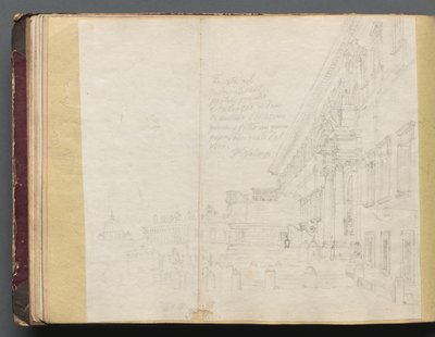 Album z Widokami Rzymu i okolic, Studia krajobrazowe, s. 15b: Rzymski widok architektoniczny. autorstwa Franz Johann Heinrich Nadorp