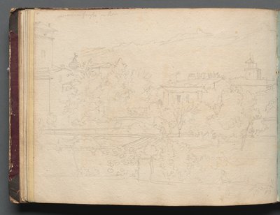 Album z Widokami Rzymu i okolic, Studia krajobrazowe, strona 16b: Widok rzymski. autorstwa Franz Johann Heinrich Nadorp