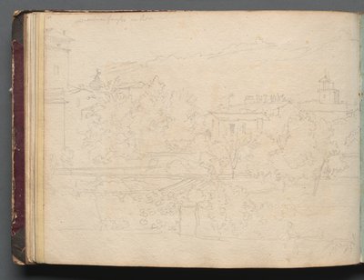 Album z Widokami Rzymu i okolic, Studia krajobrazowe, strona 16b: Widok rzymski autorstwa Franz Johann Heinrich Nadorp