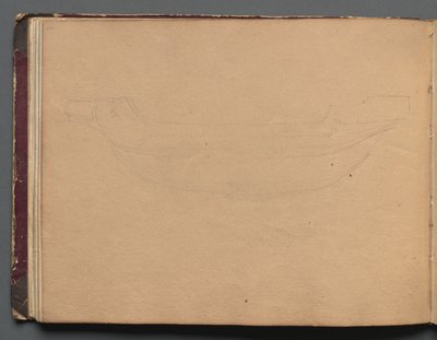 Album z Widokami Rzymu i okolic, Studia krajobrazowe, s. 19b: Szkic łodzi autorstwa Franz Johann Heinrich Nadorp