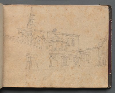 Album z Widokami Rzymu i okolic, Studia krajobrazowe, s. 26a: Rzymski widok architektoniczny. autorstwa Franz Johann Heinrich Nadorp