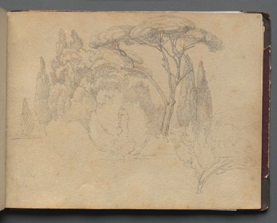 Album z Widokami Rzymu i okolic, Studia krajobrazowe, strona 29a: Studium krajobrazowe. autorstwa Franz Johann Heinrich Nadorp