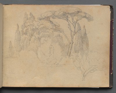 Album z Widokami Rzymu i okolic, Studia krajobrazowe, strona 29a: Studium krajobrazowe autorstwa Franz Johann Heinrich Nadorp