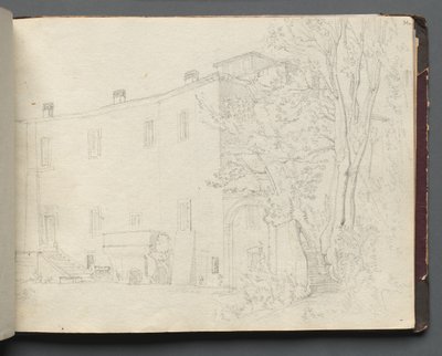 Album z Widokami Rzymu i okolic, Studia krajobrazowe, strona 31a: Rzymskie studium architektoniczne autorstwa Franz Johann Heinrich Nadorp