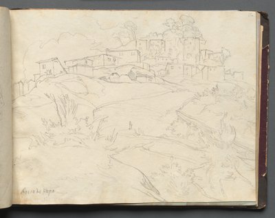 Album z Widokami Rzymu i okolic, Studia krajobrazowe, strona 35a: "Rocca di Papa" autorstwa Franz Johann Heinrich Nadorp