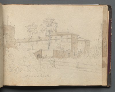 Album z Widokami Rzymu i okolic, Studia krajobrazowe, str. 38a: :St. Giovanni i Paolo.... autorstwa Franz Johann Heinrich Nadorp