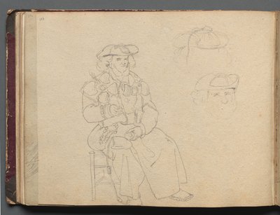 Album z Widokami Rzymu i okolic, Studia krajobrazowe, strona 38b: Studium postaci. autorstwa Franz Johann Heinrich Nadorp