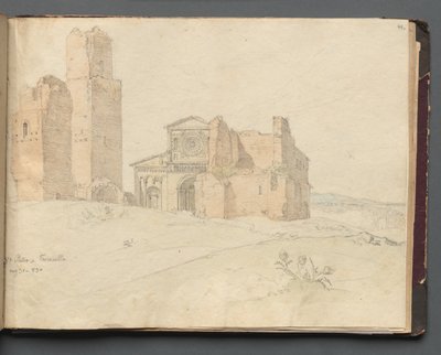 Album z Widokami Rzymu i okolic, Studia krajobrazowe, s. 41a: Św. Pietro, Toscanella. autorstwa Franz Johann Heinrich Nadorp