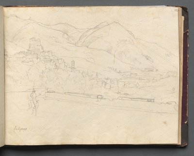 Album z Widokami Rzymu i okolic, Studia krajobrazowe, strona 42a: Krajobraz rzymski. autorstwa Franz Johann Heinrich Nadorp