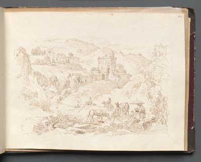 Album z Widokami Rzymu i okolic, Studia krajobrazowe, strona 43a: Krajobraz rzymski. autorstwa Franz Johann Heinrich Nadorp