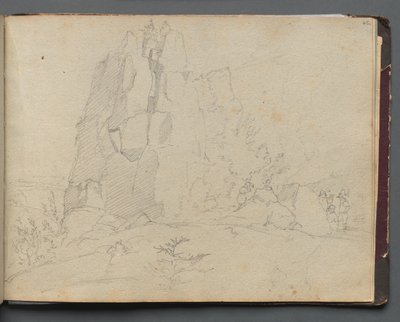 Album z Widokami Rzymu i okolic, Studia krajobrazowe, strona 45a: Krajobraz skalisty autorstwa Franz Johann Heinrich Nadorp