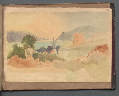 Album z Widokami Rzymu i okolic, Studia krajobrazowe, strona 54a: Krajobraz rzymski. autorstwa Franz Johann Heinrich Nadorp