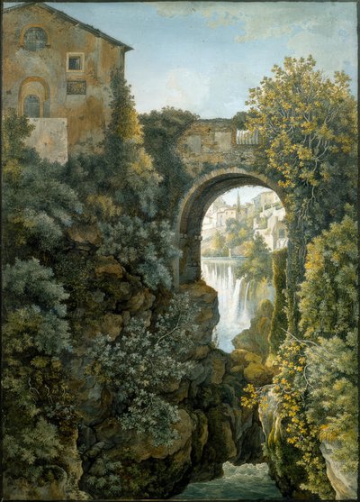 Tivoli, elementy wodne lub bieg rzeki Aniene w Tivoli autorstwa Franz Kaisermann