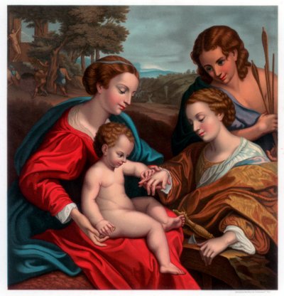 Mistyczne zaślubiny św Katarzyny, 1526-1527 1870 autorstwa Franz Kellerhoven