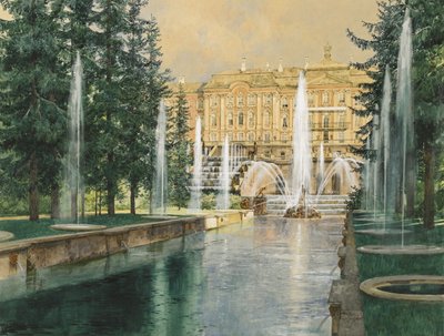 Peterhof, 1898 r. autorstwa Franz Kopallik