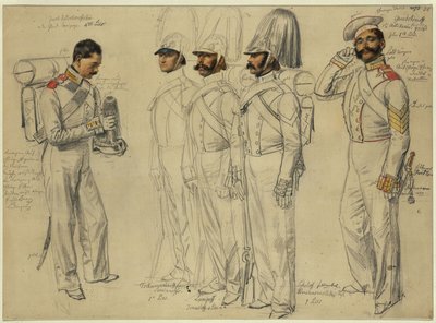 Jacob Kotscheroffskoy, Tschumarinoff Semianoffs, Lumpoff Ismailoff, Sokoloff, feldfebel Gewdokimoff autorstwa Franz Krüger