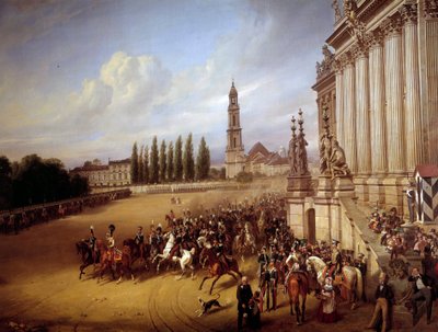 Parada w Poczdamie. Obraz Franza Krugera (1797-1857) ec wszystko. autorstwa Franz Krüger