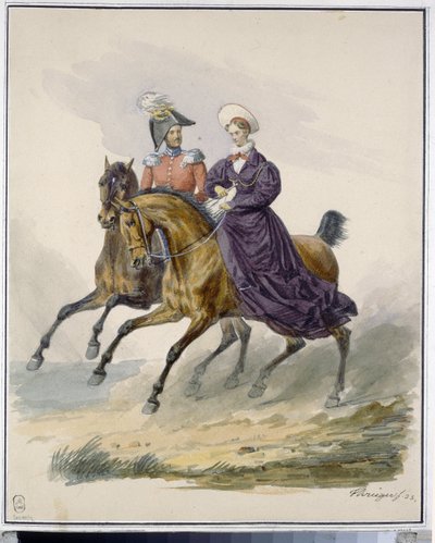 Cesarz Mikołaj I (1796-1855) i cesarzowa Aleksandra Fiodorowna (z domu Charlotta Pruska) autorstwa Franz Krüger