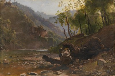 Widok na zalesioną rzekę autorstwa Franz Ludwig Catel