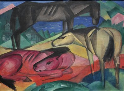 1913 Franz Marc Trzy konie II autorstwa Franz Marc