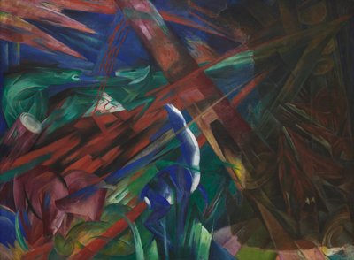 Przeznaczenie zwierząt Drzewa pokazały swoje pierścienie, zwierzęta swoje żyły, 1913. autorstwa Franz Marc
