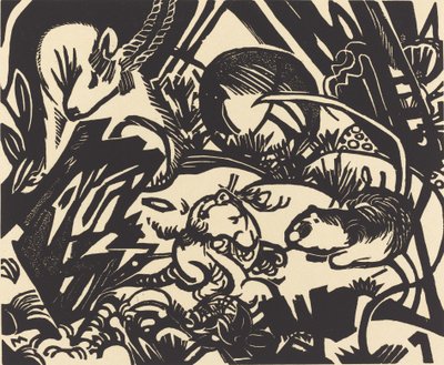 Legenda poziomu zwierząt Legenda, 1912. autorstwa Franz Marc