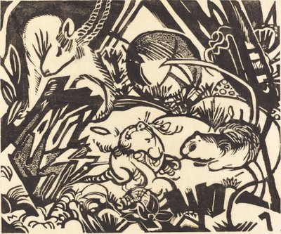 Legenda poziomu zwierząt Legenda, 1912. autorstwa Franz Marc