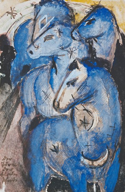 Der Turm der blauen Pferde autorstwa Franz Marc