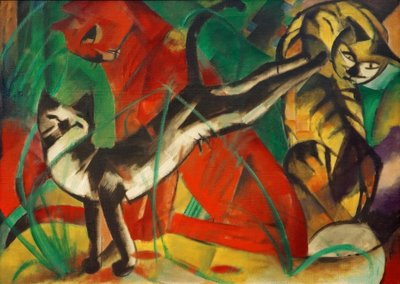 Trzy koty autorstwa Franz Marc