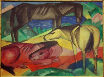 Trzy konie II autorstwa Franz Marc
