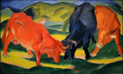 Walczące krowy, 1911. autorstwa Franz Marc