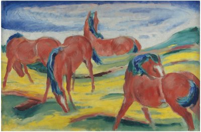 Konie pasące się III, 1910 autorstwa Franz Marc